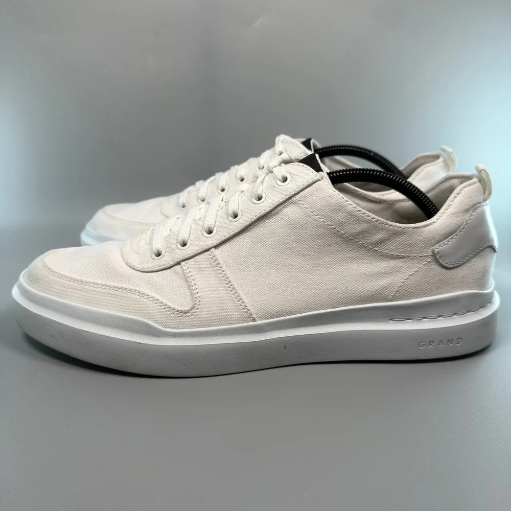 Cole Haan GrandPro Rally Mens 11.5 11 1/2 Canvas Court Dress Sneaker White Lace